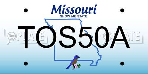 TOS50A Missouri License Plate