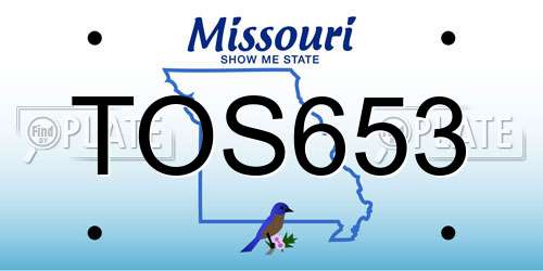 TOS653 Missouri License Plate