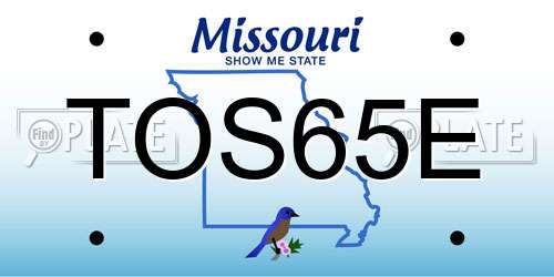 TOS65E Missouri License Plate
