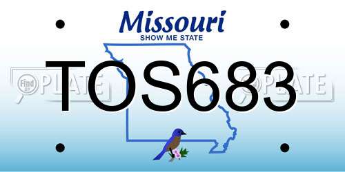 TOS683 Missouri License Plate