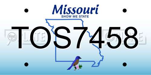 TOS7458 Missouri License Plate