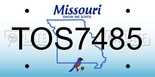 TOS7485 Missouri License Plate