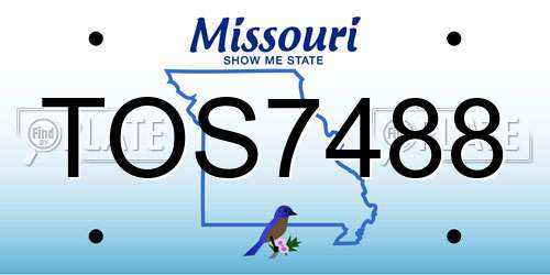 TOS7488 Missouri License Plate