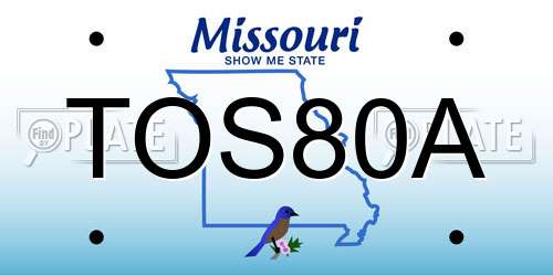 TOS80A Missouri License Plate