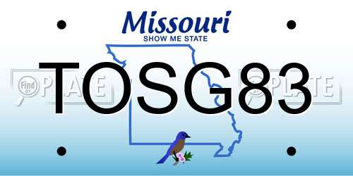 TOSG83 Missouri License Plate
