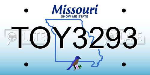 TOY3293 Missouri License Plate
