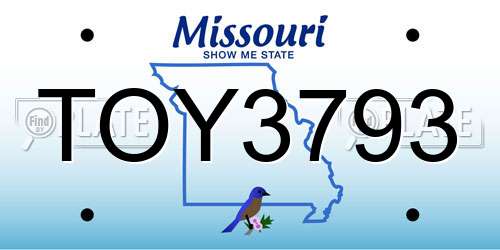 TOY3793 Missouri License Plate