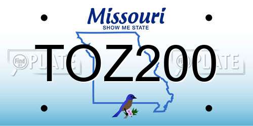 TOZ200 Missouri License Plate