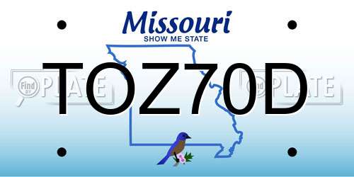 TOZ70D Missouri License Plate