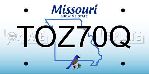 TOZ70Q Missouri License Plate