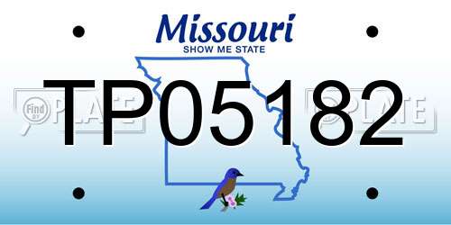TP05182 Missouri License Plate