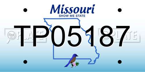 TP05187 Missouri License Plate