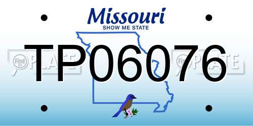 TP06076 Missouri License Plate