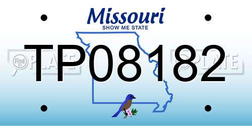 TP08182 Missouri License Plate
