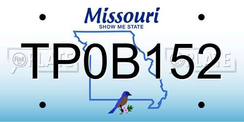 TP0B152 Missouri License Plate