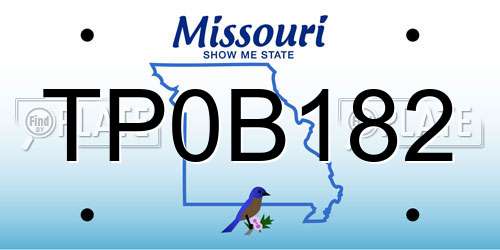 TP0B182 Missouri License Plate
