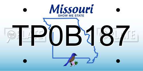 TP0B187 Missouri License Plate