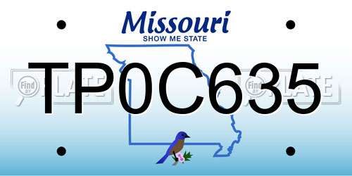 TP0C635 Missouri License Plate