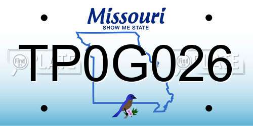 TP0G026 Missouri License Plate