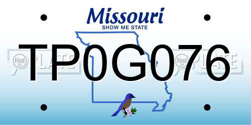 TP0G076 Missouri License Plate