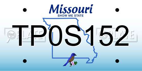TP0S152 Missouri License Plate