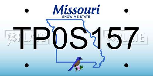 TP0S157 Missouri License Plate