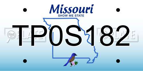 TP0S182 Missouri License Plate