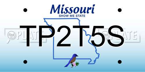 TP2T5S Missouri License Plate