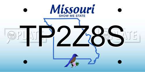TP2Z8S Missouri License Plate