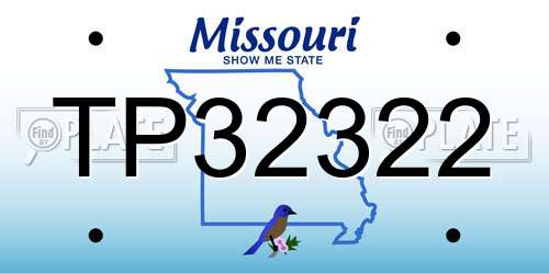 TP32322 Missouri License Plate