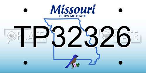 TP32326 Missouri License Plate