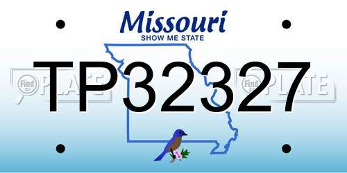 TP32327 Missouri License Plate