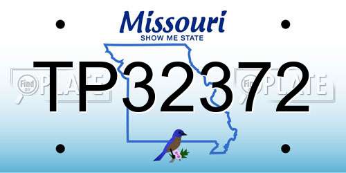 TP32372 Missouri License Plate