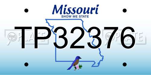 TP32376 Missouri License Plate