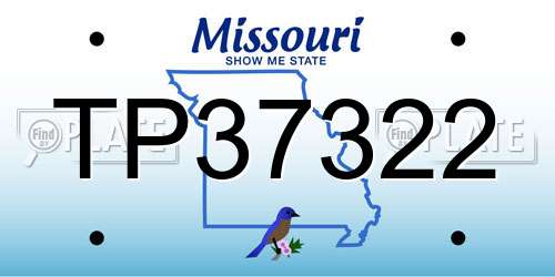 TP37322 Missouri License Plate