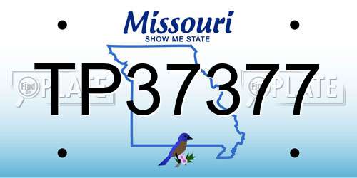 TP37377 Missouri License Plate