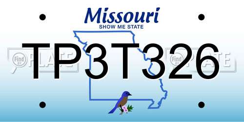 TP3T326 Missouri License Plate