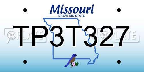 TP3T327 Missouri License Plate