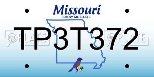 TP3T372 Missouri License Plate