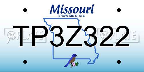 TP3Z322 Missouri License Plate