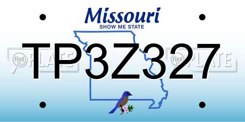 TP3Z327 Missouri License Plate