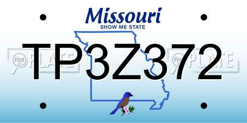 TP3Z372 Missouri License Plate