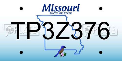TP3Z376 Missouri License Plate