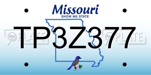TP3Z377 Missouri License Plate