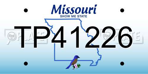 TP41226 Missouri License Plate