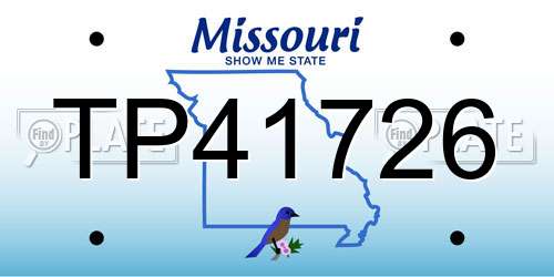 TP41726 Missouri License Plate