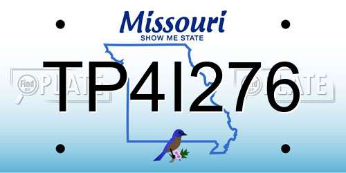 TP4I276 Missouri License Plate