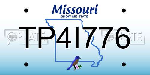TP4I776 Missouri License Plate