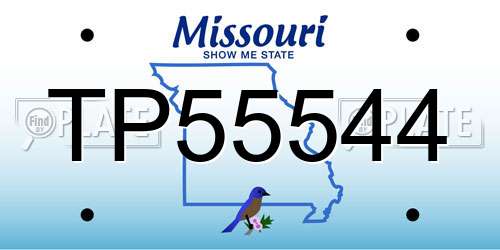 TP55544 Missouri License Plate
