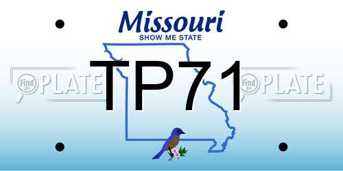 TP71 Missouri License Plate